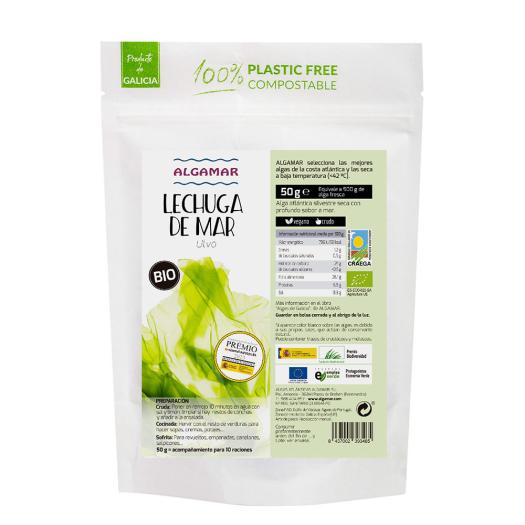 Alga Lechuga de Mar Ulva en Copos Algamar Bio 50g