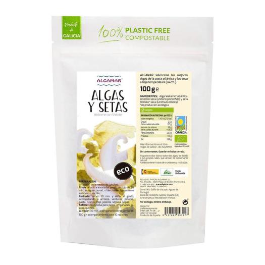 Algas y Setas Wakame con Shiitake deshidratado Algamar Bio 100 g