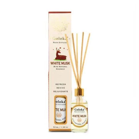Ambientador Mini Mikado Almizcle Blanco Goloka Reed Diffuser 50ml