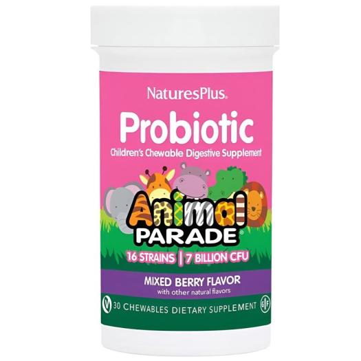 Animal Parade Probiotic Natures Plus 30 Comp Masticables