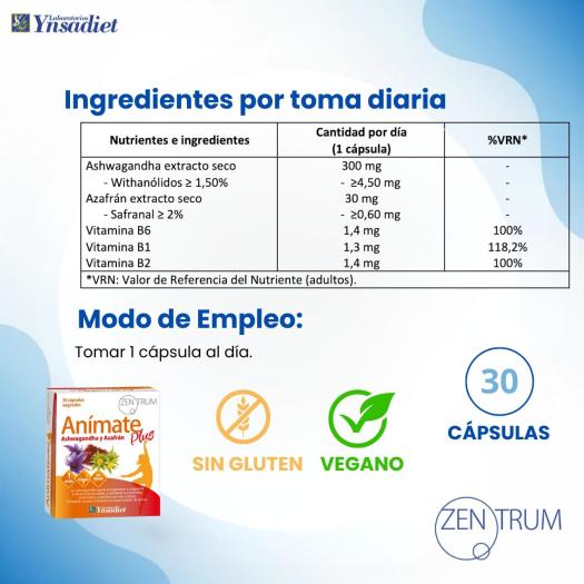 Anímate Plus Zentrum Ynsadiet 30 Cápsulas Vegetales