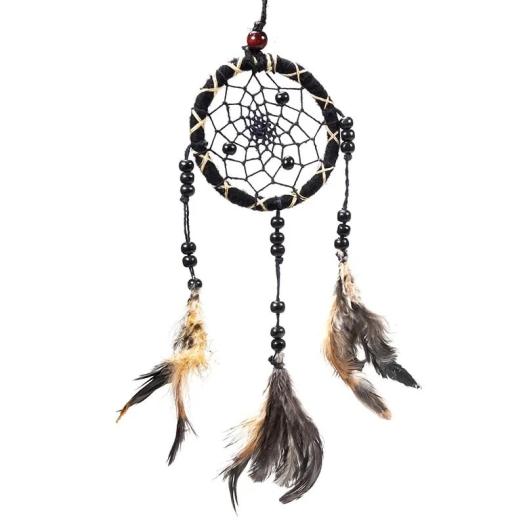 Atrapasueños Negro con Plumas S 7,5x25cm