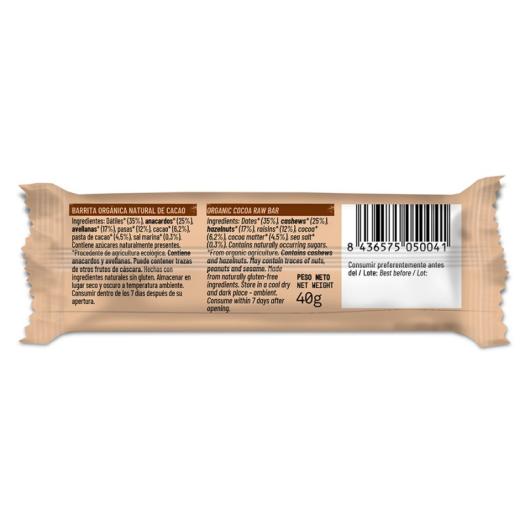 Barrita Raw de Cacao Natruly Bio 40g