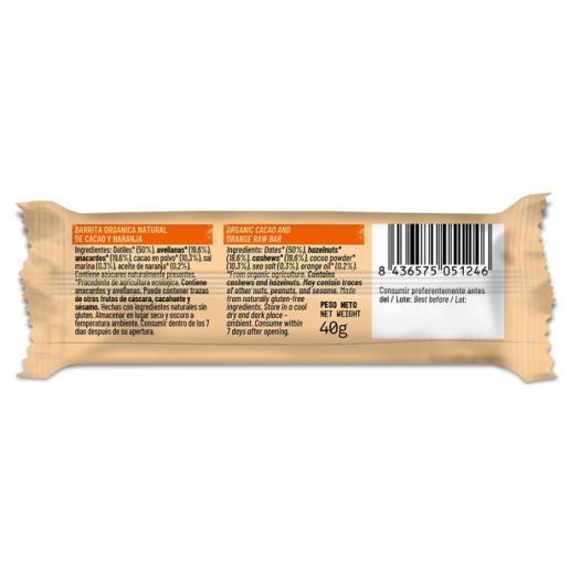 Barrita Raw de Cacao y Naranja Natruly Bio 40g