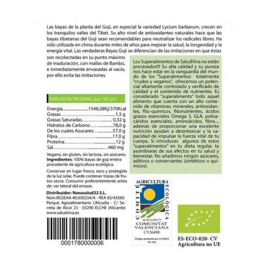 Bayas de Goji Enteras Bio 250g