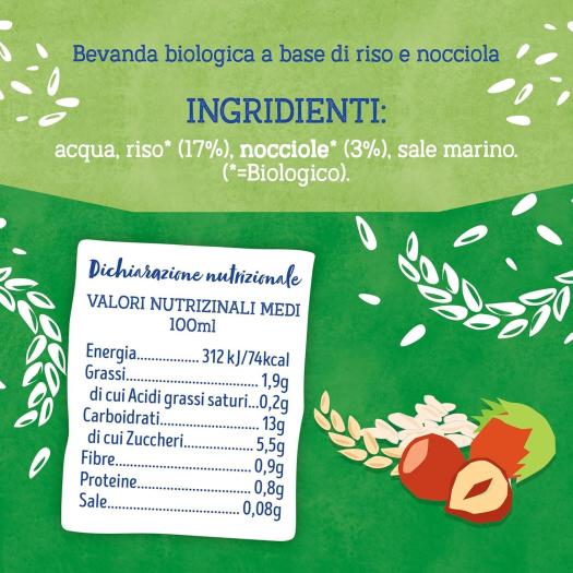 Bebida Mini de Arroz y Avellanas IsolaBio Bio 1L