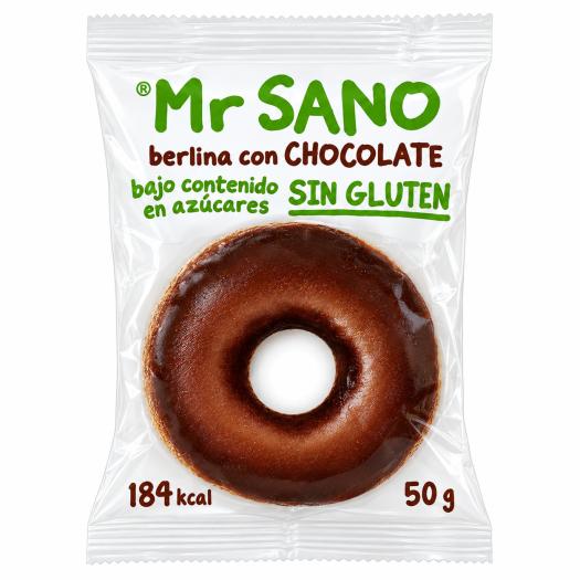 Berlina de Chocolate Tipo Donut Sin Gluten Mr Sano 50g