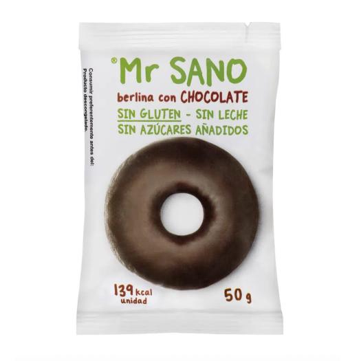 Berlina de Chocolate Tipo Donut Sin Gluten Mr Sano 50g