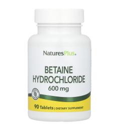 Betaína HCL 600 mg Natures Plus 90 Comprimidos