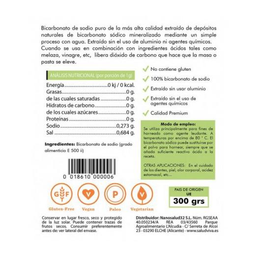 Bicarbonato de Sodio Premium 300g