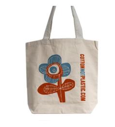 Bolsa de Algodón Flores 42x11x39cm