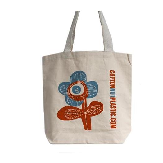 Bolsa de Algodón Flores 42x11x39cm