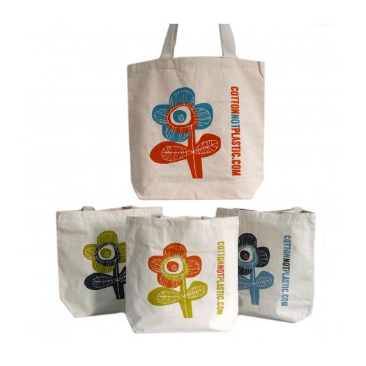 Bolsa de Algodón Flores 42x11x39cm