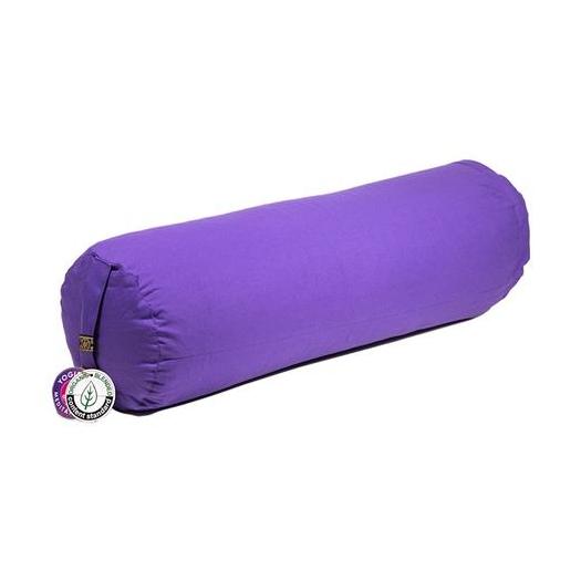 Bolster Yoga Cilíndrico Púrpura Algodón Orgánico 60x20cm