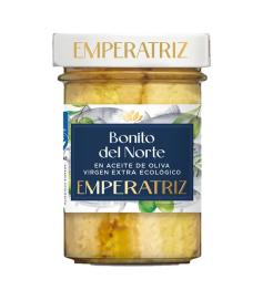 Bonito Bote de Cristal en Aceite de Oliva Emperatriz Bio 180g