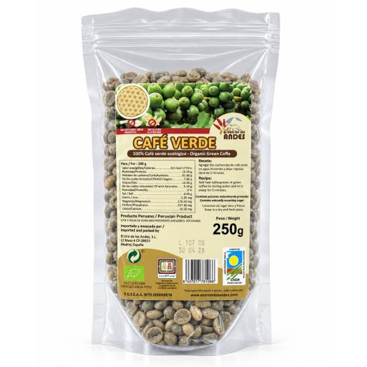 Café Verde en Grano Perú El Oro de los Andes Bio 250g