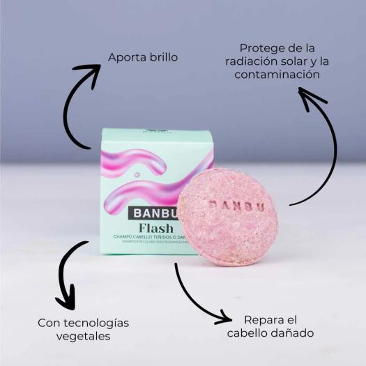 Champú Sólido Reparador para Cabello Teñido FLASH Banbu 75g
