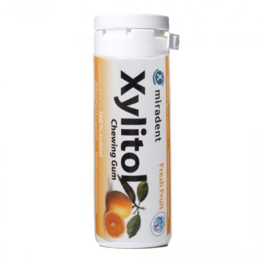 Chicles de Xylitol Sabor Frutas Miradent Bote 30uds