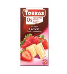 Chocolate Blanco con Fresas Sin Azúcar Classic Convencional 75g