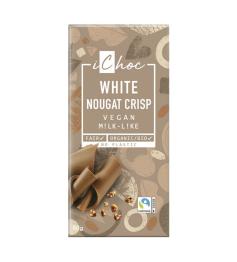 Chocolate Blanco Vegano con Praliné y Crocante de Avellanas iChoc Bio 80g