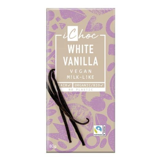 Chocolate Blanco Vegano con Vainilla Bourbon Bio iChoc 80g