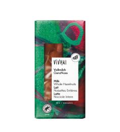 Chocolate con Leche y Avellanas Enteras Bio Vivani 100g