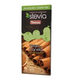 Chocolate con Stevia Negro con Canela Sin Gluten Convencional 125g