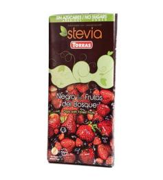 Chocolate con Stevia Negro Frutas del Bosque Sin Gluten Convencional 125g