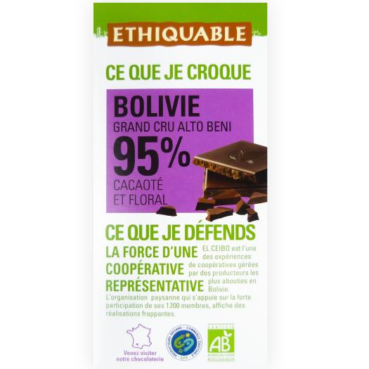 Chocolate Negro 95% Bolivia Ethiquable Bio 100 g