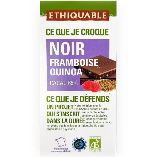 Chocolate Negro con Frambuesa y Quinoa Ethiquable Bio 100g