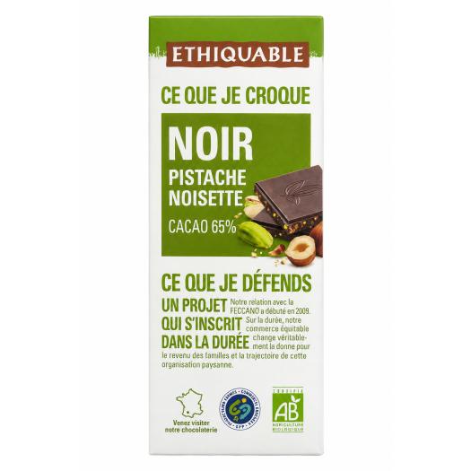 Chocolate Negro con Pistacho y Avellana Ethiquable  Bio 100g