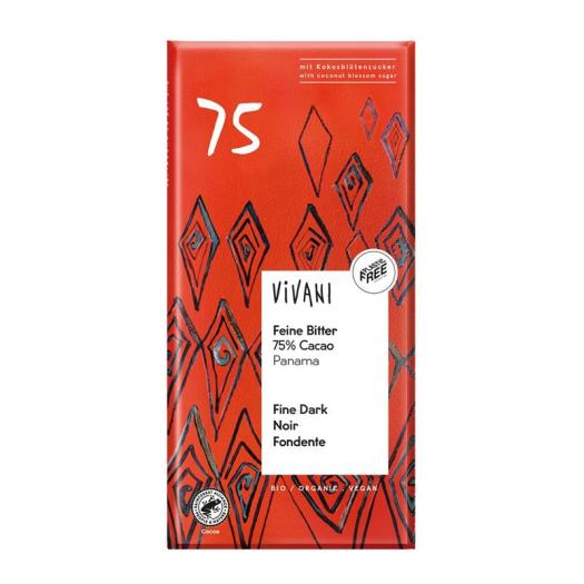 Chocolate Negro Panamá 75% con Azúcar de Coco Bio Vivani 80g