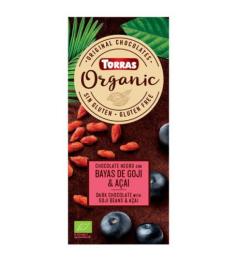 Chocolate Orgánico con Goji y Acai Sin Gluten Bio 100g