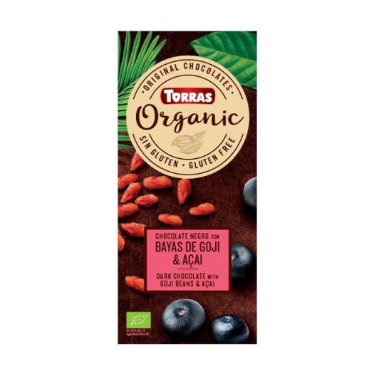 Chocolate Orgánico con Goji y Acai Sin Gluten Bio 100g