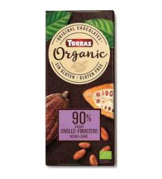 Chocolate Orgánico Negro 90 % Cacao Criollo Forastero Bio 100g