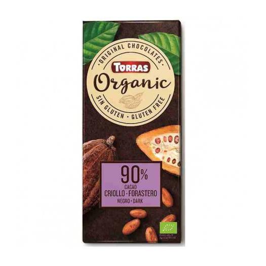 Chocolate Orgánico Negro 90 % Cacao Criollo Forastero Bio 100g
