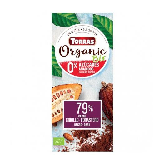 Chocolate Orgánico Sin Azúcar Negro 79%  Bio 100g
