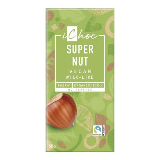 Chocolate Vegano con Avellanas Bio iChoc 80g