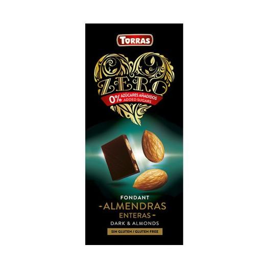 Chocolate ZERO Sin Azúcar Negro con Almendras Sin Gluten Convencional 150g