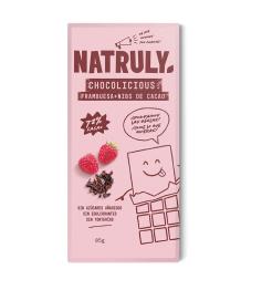 Chocolicious con Frambuesa y Nibs de Cacao Natruly 85g