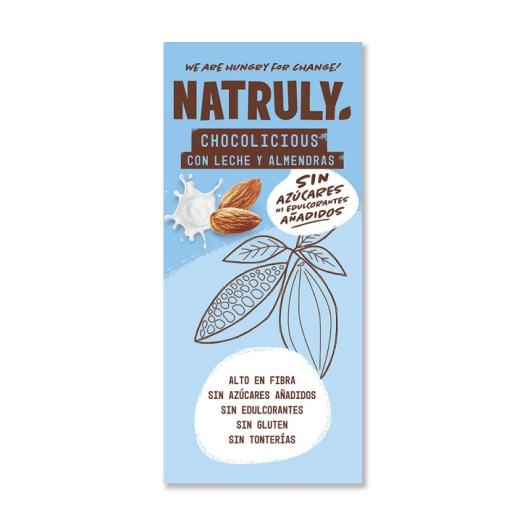 Chocolicious con Leche y Almendra Natruly 85g