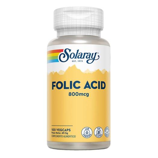 Ácido Fólico 800mcg Solaray 100 VegCaps