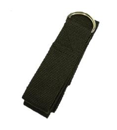 Cinturón de Yoga con Hebilla D Negro de Algodón 183X4 cm