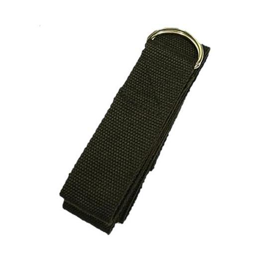 Cinturón de Yoga con Hebilla D Negro de Algodón 183X4 cm