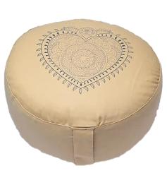Cojín de Meditación Corazón Beige Algodón Orgánico 33x13cm