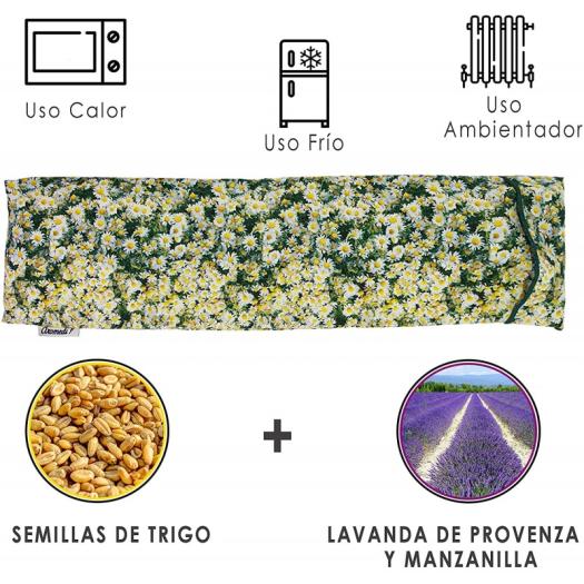 Cojín Terapéutico con Funda Manzanilla Aromedi 15x48cm