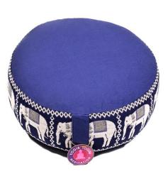 Cojín Zafu de Meditación Elefantes Algodón Orgánico 33x17cm