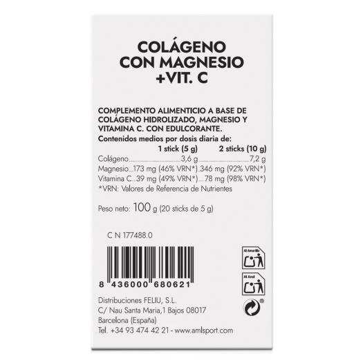 Colágeno con Magnesio y Vitamina C Sabor Fresa AMLSport 20 Sticks