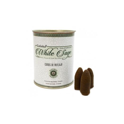 Conos de Incienso Cascada Salvia Blanca Goloka 18uds