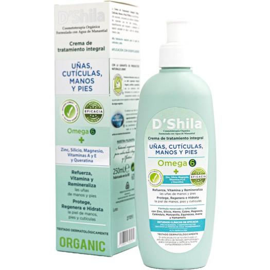 Crema de Manos Uñas Cutículas y Pies Omega 6 D´Shila 250 ml